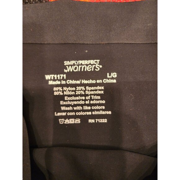 NEW Simply Perfect By Warners Women's Black Panty  Nylon & Spandex Blend Sz L - Picture 4 of 5